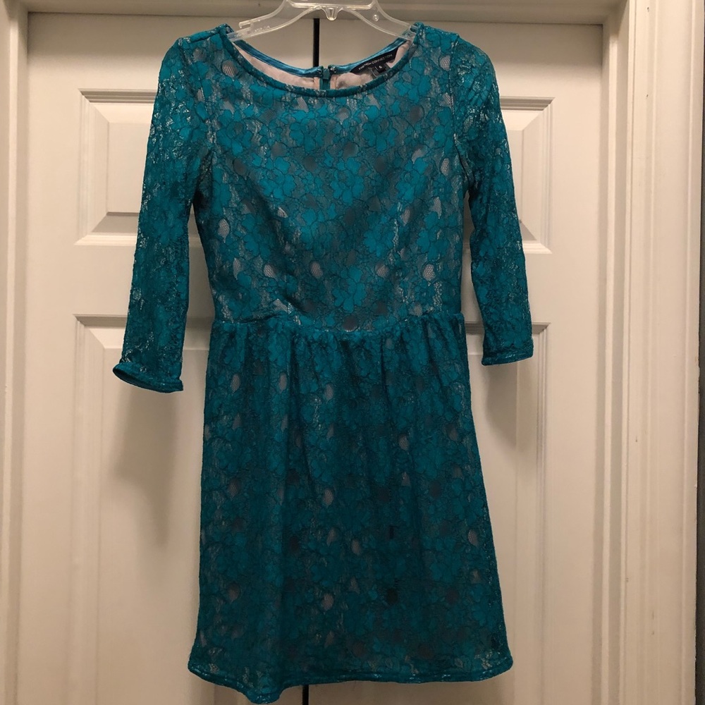 French Connection—Aqua lace dress size 6